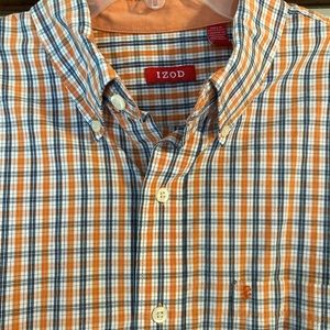 IZOD Large orange plaid LS button down